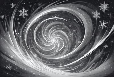 The primary subject of the image is a spiral pattern, which is the main object, scene, or focus of the image. The spiral pattern is set against a black background, giving it a dramatic and striking appearance. The visual style of the image is a combination of digital art and illustration, creating a unique and eye-catching design. The dominant colors in the image are black and white, with the spiral pattern being the main visual element. The overall atmosphere of the image is dynamic and captivating, drawing the vie